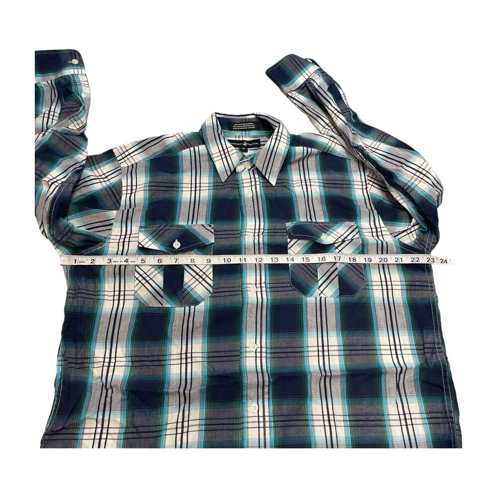 Beverly Hills Polo Club Shirt Men's Medium Multicolor Plaid Cotton Button-Up - Picture 5 of 7